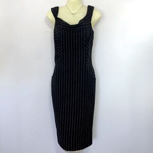 Milly Dress Sheath Cowl Neck Side Pockets Nwot Size 6
